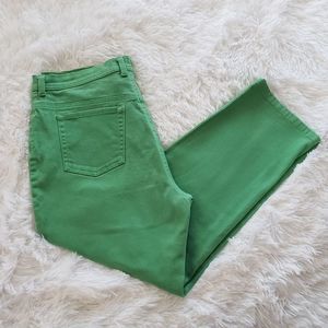 Charter Club Women's Petite Plus Size Tummy Slimming Ankle Green Jeans